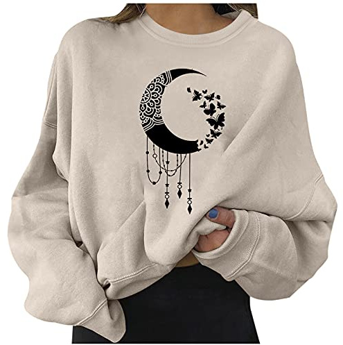 Sweat Femme Imprimé Kawaii Sweatshirt Ado Fille Femme Sweat-Shirt Col Rond Imprimé Collège Style Manches Longues Et Col Rond pour Femmes Femmes Blouses Pullover Automne Hiver Top
