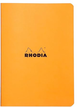 Rhodia 119184Cpack - Set of 10 Orange Staplebound Notebooks - A5 - Small Squares - 96 pages - 80g/m² White Paper - Waterproof Resistant Flexible Card Cover