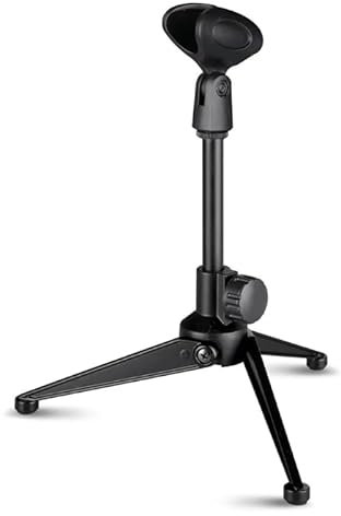 CABLEPELADO Soporte de micrófono Trípode Universal para Mesa Negro