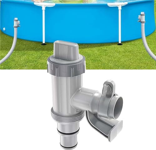 Pool Zubehör-Pool Plunger Ventil Für Oberirdischen Pool | 2 In 1 Pool Absperrventil | Pool Zubehör Für Intex/Bestway/Coleman Pool, Absperrventil Für Oberirdische Schwimmbecken (1STK)