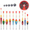10 Stück Posen Angeln Set Angelposen Schwimmer Angeln Forelle Herausnehmbare Schwimmer Set Angeln Posenset als Angelzubehör und Schwimmerset mit 100 Bleischrot Angeln für Friedfisch Forellen und Pose