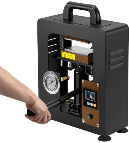 Rosin Presse 5 Tonnen, 600W hydraulische Heißpresse, Doppelseitige Heizung Extraktionsmaschine für Kolophonium Trockenblumen Blumen Blütenpflanzenextrakte