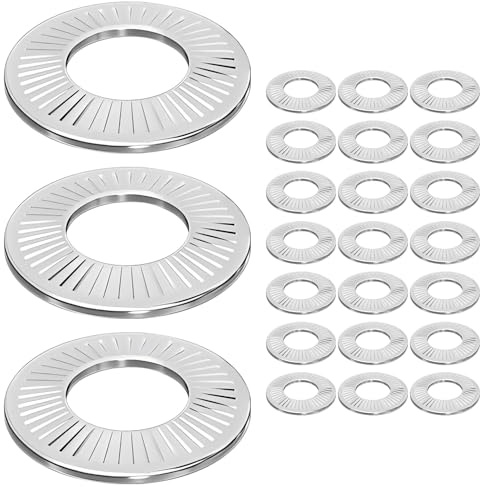 Ctyjia 25 PCS Butterfly Flat Washers M3, 304 Stainless Steel Gasket, Knurled Spring Washers, for Tightening Screws, Bolts, and Nuts