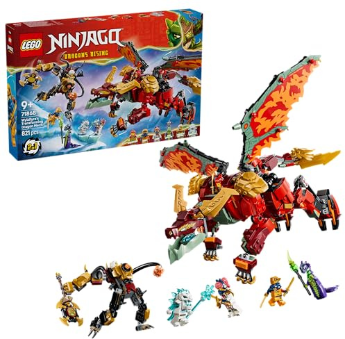 LEGO NINJAGO Mech Drago Mutaforma di Wyldfyre Giocattolo - Action Figure Ninja 2 in 1 con Mech dell'Imperatrice Beatrix e 6 Minifigure - Regalo di Compleanno per Bambini da 9 Anni in su - 71868