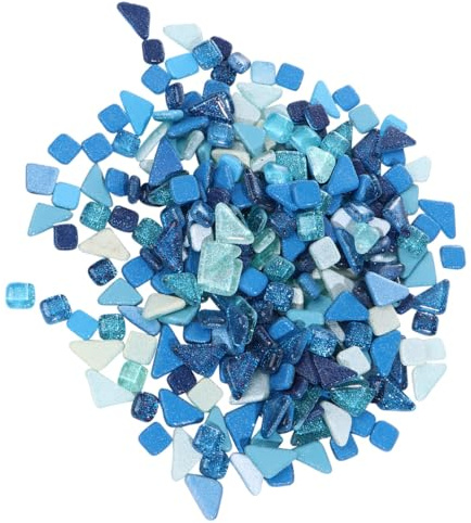 Healifty Piedras de Cristal DIY Irregulares Azul 500 G Granulado Brillante para Manualidades Decoración Creativa y Mosaicos Resistentes Humedad