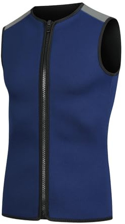 doorslay Gilet en Néoprène 3MM pour Hommes et Femmes, Haut de Combinaison Thermique sans Manches pour la Natation, Le Surf, la Plongée en Apnée et Plongée (Bleu Marine XL)