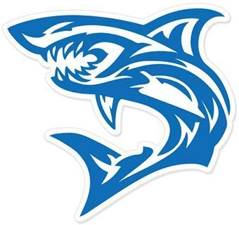 Carframes18 Shark Tribal Tattoo Blue Vinyl Sticker - Car Window Bumper Laptop Bumper Sticker Decal