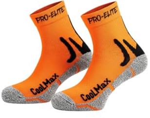 PRO-ELITE Chaussettes Coolmax anti-ampoules pour homme Chaussettes de sport recommandées pour la course à pied, le trekking, le vélo, l'athlétisme, le football, le tennis, le padel, la randonnée