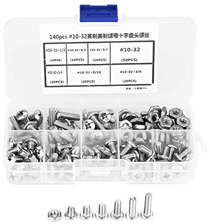 140-teiliges Zylinderkopfschrauben Set aus Edelstahl 304, #10¨C32