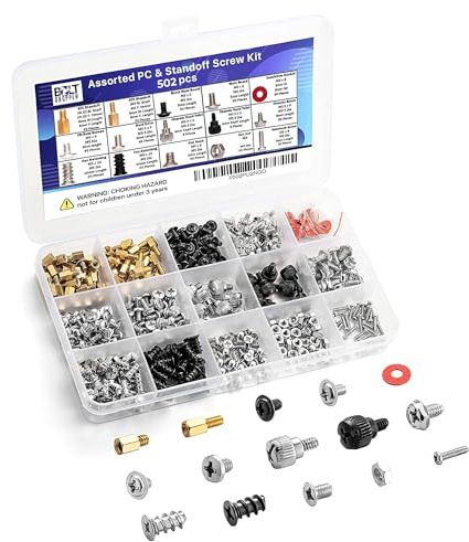 Bolt Dropper 502pcs Computer Screw Assortment Kit - Standoffs Screws for HDD Hard Drive, Fan, Chassis, ATX Case, Motherboard, Case Fan, Graphics, SSD, Spacer - DIY PC Installation and Repair Set