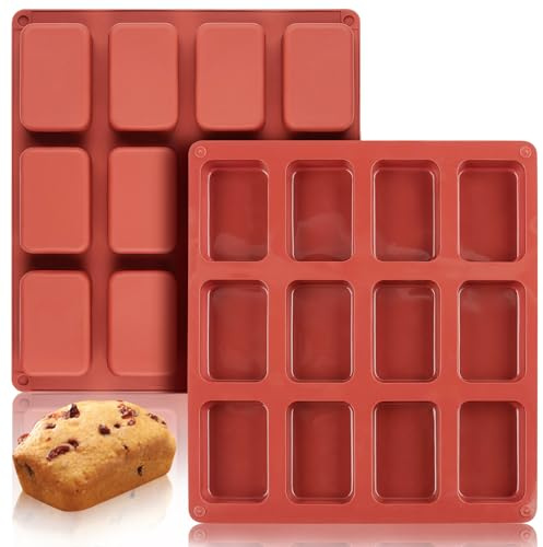 JOERSH Silicone Mini Loaf Pan, 2Pcs, 24-Cavity