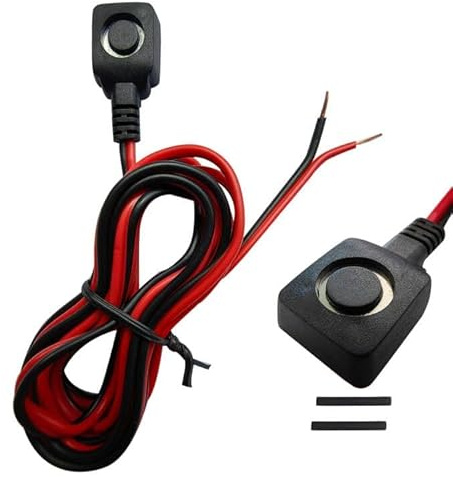 12V 24V Momentary Push Button Switch, 0.5M Pre-Wired Cable and Double-Sided Tape for Easy Installaton
