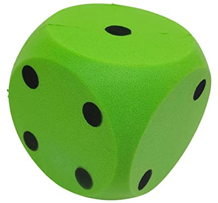 alldoro 63107 XXL Schaumstoff-Würfel Grün, 15 x 15 cm, großer Soft-Spielwürfel, weich & leise, Spielen & Lernen, Indoor & Outdoor