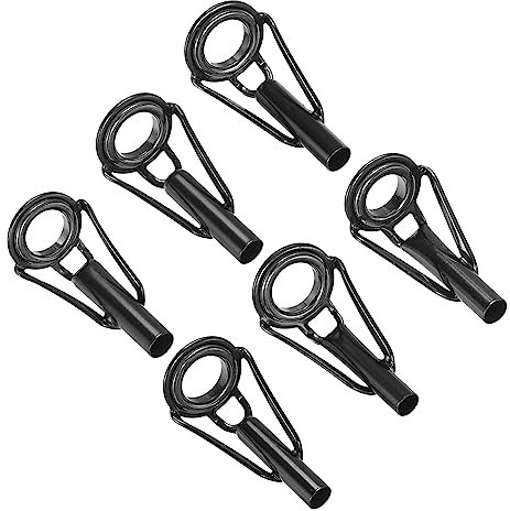 PATIKIL 3.0-4.0mm Pescar Caña Punta Reparación Kit, 6uds Inoxidable Acero Poste Anillo Guía Reemplazo para Salada Agua Dulce Agua Pesca, Negro