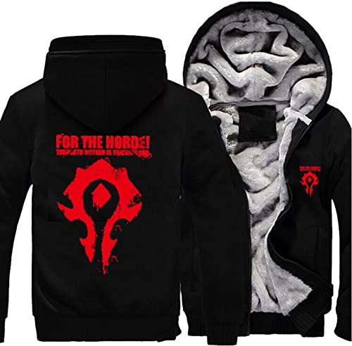 SHAMMA 2023 Sweats à Capuche d’Hiver pour Hommes pour Warcraft World Vestes Polaires Manteaux Zip Up Pullover Sweat épais Chaud Sweat-Shirt Poids Lourd Entraînement Sports-A||XL