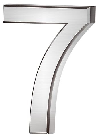 Vanyibro 3D House Number Sticker 7-7.6CM Silver Waterproof Self-Adhesive Door Sticker for Mailbox, House, Hotel