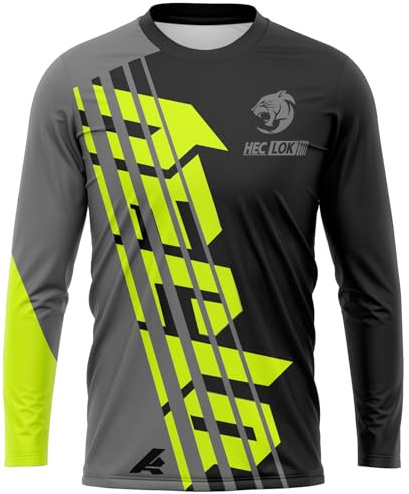 Maglia a Maniche Lunghe da Uomo per Mountain Bike, Maglia a Maniche Lunghe per Moto Fuoristrada, Comodae Leggera, Ad Asciugatura Rapida, MTB Road Bike/Multisport/Fitnes (TYP-1,S)