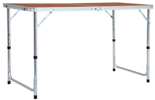 ARKEM Tavolo da Campeggio Pieghevole in Alluminio 120x60 cm,Tavolo Pieghevole Rettangolare Multifunzione Con Piano E Struttura Richiudibile Salvaspazio, Per Arredo Esterno, Interno, Giardino, Terrazzo