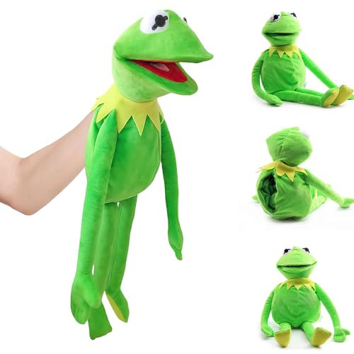 KBIBCK Marioneta de mano con rana Kermit de 60 cm, juguete de rana, marionetas de mano para niños, juguete de peluche, verde (rana)
