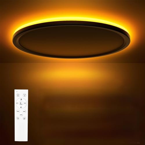 Gaethra Lampara Techo 24W, Plafon Led Techo 3000K-6500K, Regulable,1800K Luz Nocturna con Mando a Distancia, para Dormitorio, Salon, Cocina