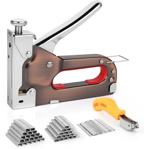 Gaethra Set Graffettatrice 3-in-1 – Graffettatrice per Legno con 3000 graffette e rimuovi graffette, Graffatrice Manuale con forza regolabile – ideale per lavori di precisione e decorazione