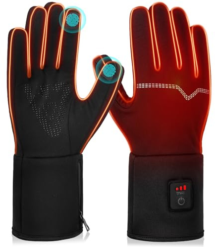 V.Step beheizbare Handschuhe, USB-wiederaufladbare elektrische Vollheizhandschuhe, Touchscreen-Winter-Handwärmer mit Akku für Damen und Herren, 3 Temperaturstufen, für Outdoor-Arbeit