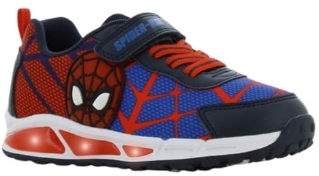 Leomil Spiderman Baskets Garçon Lumineuses Chaussure Enfant 27, Idéal pour l'école et Les Loisirs, Bleu