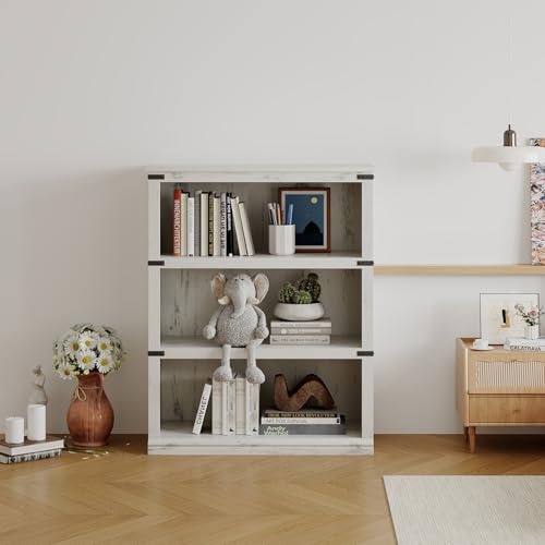 Garvee Libreria Con 3 Scomparti, Scaffale a 3 Ripiani Autoportante, Scaffale Modulare Indipendente, Portaoggetti e Documenti Per Soggiorno, Camera Da Letto e Ufficio