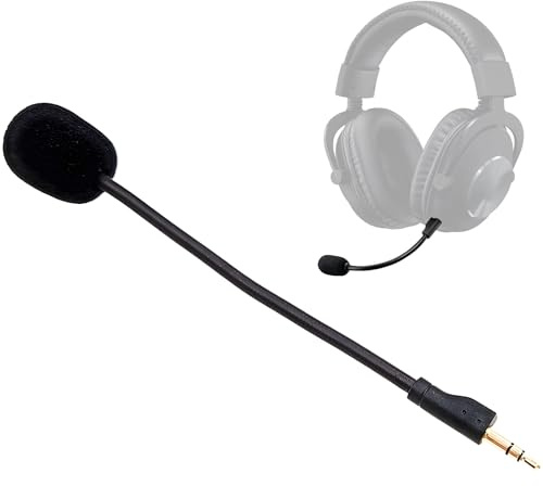 Microphone de Jeu de Remplacement Compatible avec Casques G PRO/G PRO X, Gaming Amovible avec Connecteur Doré 3,5mm, Micro Réduction de Bruit pour Streaming Gaming