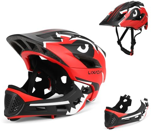 Abnehmbarer Integralhelm für Kinder, Kinder Sportschutzhelm Kinderhelmet, Weiche Innenpolsterung für Radfahren, Skateboarden, Rollschuhlaufen für Kinder von 3 bis 12 Jahren (Rot)