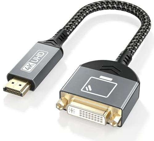 BRV Explorer Adaptador DVI a HDMI, HDMI Macho a DVI Hembra (24+5), Cable Adaptador HDMI DVI bidireccional con 1080P de Alta Velocidad Full HD para Ordenador portátil, PC, Monitor, proyector, HDTV