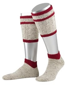 Lusana Herren 2-teiliges Loferl-Set Loden Tweed Trachtenstrümpfe, Beige (Beigemeliert/Bordeaux 920), 42/43
