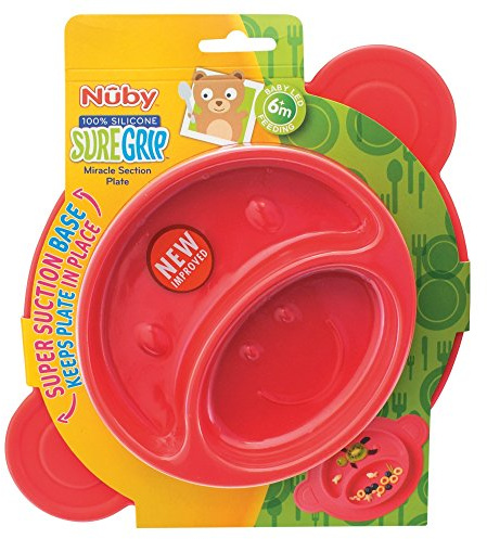 Nuby UK Sure Grip Miracle Section Plate, Assorted Colours