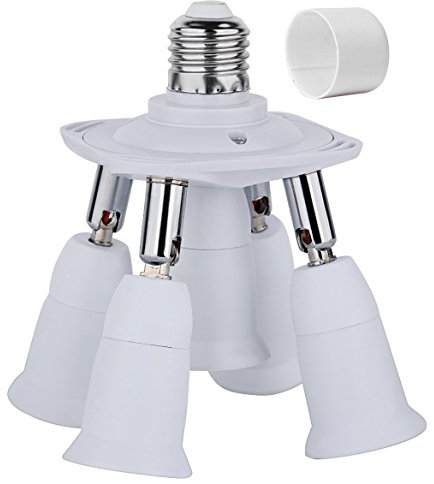 FineLED E27 auf 5E27 Flexible Lampenfassung Adapter Extender, E26 E27 Lampenfassung Adapter Verlängerung Winkel der Glühbirne, Winkel Adjuster