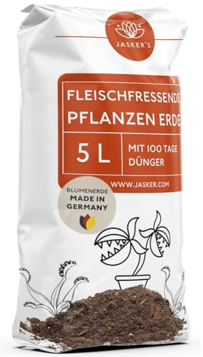 Erde für fleischfressende Pflanzen 5 L - Karnivorenerde mit 40% weniger Torf - Carnivoren Pflanzenerde mit Dünger - Carnivoren Erde fleischfressende Pflanzen Erde - Karnivoren Substrat