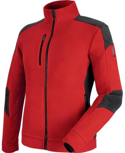 WÜRTH MODYF Fleecejacke Cetus – Atmungsaktives Arbeitsfleece – perfekt für Handwerk, Werkstatt, Arbeiten im Freien, rot, Größe L