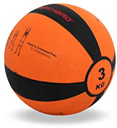 TrainHard Medizinball 1kg bis 12 kg, Gummi Gewichtsball in 10 Farbig, Professionelle Gymnastikball für Krafttraining, Crossfit und Fitness (3 KG - Orange)