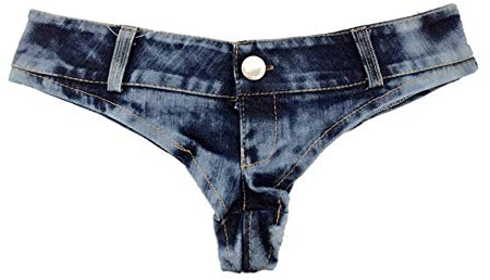 Cheeky Folie Mini Short Mujer Tiro Bajo Efecto Vaquero, Short Verano/Playa, Corte Corto, Azul Tamaño S Ref SJ6-7