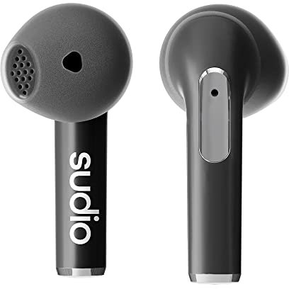 Sudio N2 Noir de Minuit – Écouteurs Ouverts sans Fil Bluetooth, multipoint, Microphone intégré pour Les appels, autonomie de 30 Heures avec étui de Charge, étanche IPX4, USB-C, Chargement sans