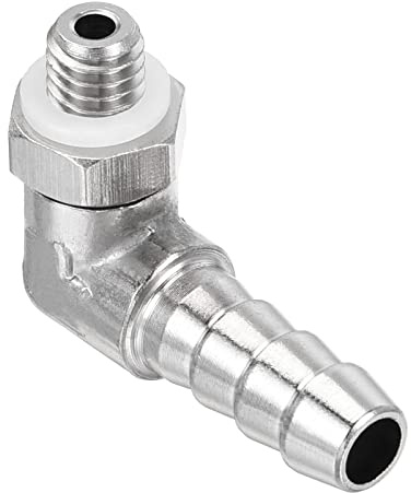 M METERXITY Tubo Uncino Raccordi - 90 Gradi Gomito Nichelato 6mm Uncinato Tubo Connettore con Tubo Applicabile a Gas(M6x1 Maschio Filettatura)