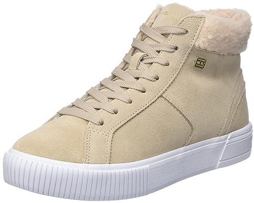 Tommy Hilfiger Damen Vulcanized Sneaker Suede Schuhe, Beige (Merino), 36