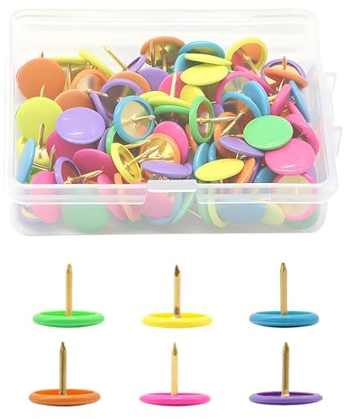 100 st stift för anslagstavla, färgglada tryckstift ritstift, dekorativa tumspetsar runt huvud ritstift, karta tryckstift för väggritning korkmeddelande och anslagstavlor