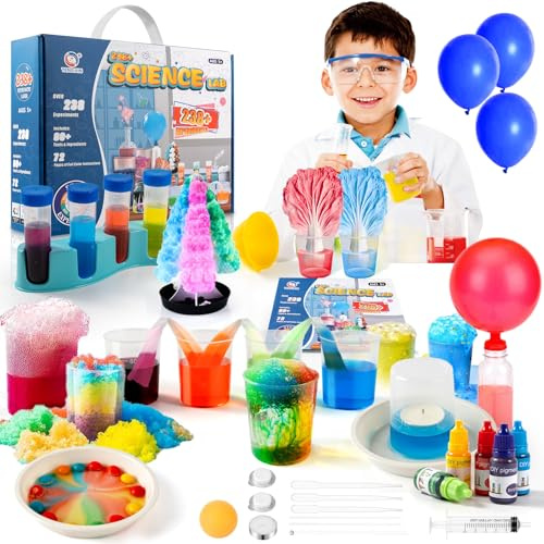 238+ Experiences Scientifiques Enfants, STEM Science Éducatifs Activités, Chimie Science et Jeu, Kits éducatifs de Sciences, Idee Cadeaux Anniversaire pour Garcon et Filles âgés de 5-12 Ans