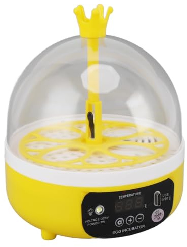 Mini Automatic Egg Incubator, Automatic Temperature Control Egg Incubator Hatcher Digital Egg Candler for Hatching Chicken Duck Goose Eggs (Auto Turning)