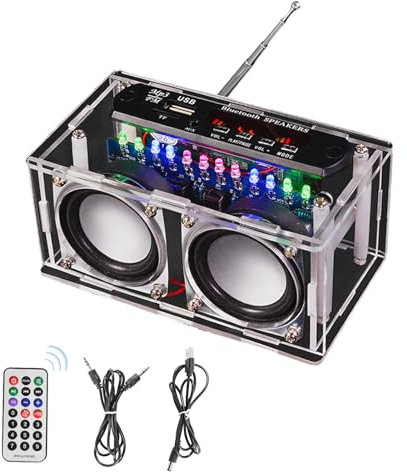 Elektronik Lötbausätze Set - Bluetooth Lautsprecher Bausatz mit FM Radio & Sprachaufnahme, Musikspieler mit Fernbedienung & LED-Licht Löten Lernen DIY Kit Geschenk für Erwachsene, Kinder ab 14 Jahren