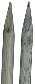 TIMBERMIK ø 8cm Pack De 2 Estacas De Madera con Punta Largo 180 cm Tutores para Plantas Impregnado Verde Oliva Poste Jardín Madera Natural para Árboles Poste para Valla Piquetas