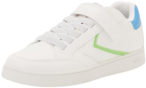 Geox J ECLYPER Boy A Sneaker, Bianco/Verde Chiaro, 36 EU