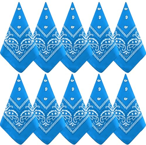 NACHLYNN Lot de 10/20 bandanas assortis en polyester motif cachemire