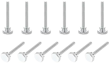 PATIKIL Tornillos De Mano Estriados M6 X 50mm, 12Pcs Tornillos Metricos De Cabeza Estriada Con Empuñadura De Hombro Para Fijar Montajes De TV Y Monitor