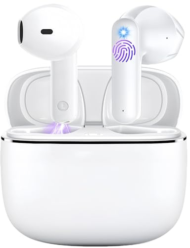 Auriculares Inalambricos, Auriculares Bluetooth 5.4 HiFi Estéreo, 36H Cascos Inalambricos Bluetooth con 4 HD Mic, IP7 Impermeable, Reducción de Ruido, Ajuste Cómodo, Audifonos para iPhone/iOS/Android